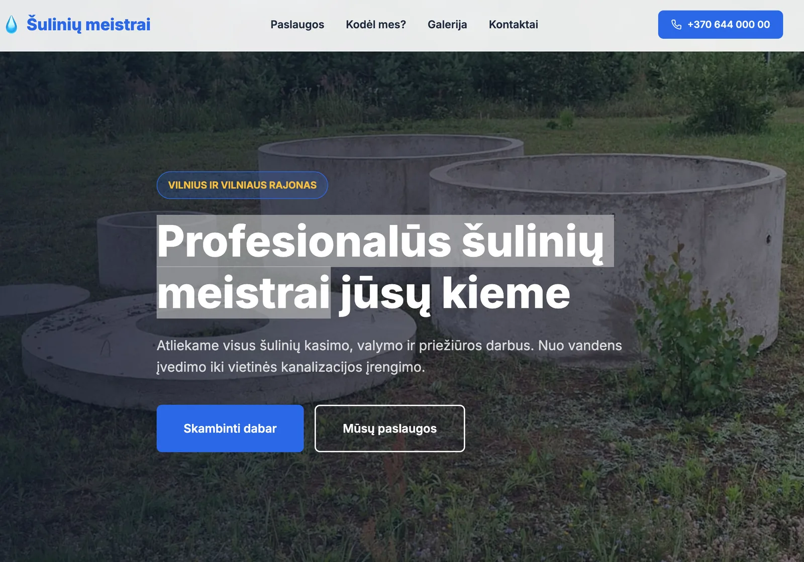 Profesionalūs šulinių meistrai